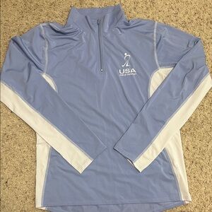 USA Field Hockey Blue and White Quarter-Zip Pullover
